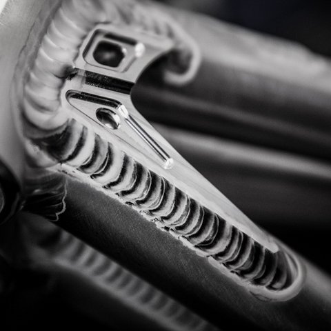 Looking for a hotel with bike rental in Bavaria? Close-up of precise welds on a metal frame